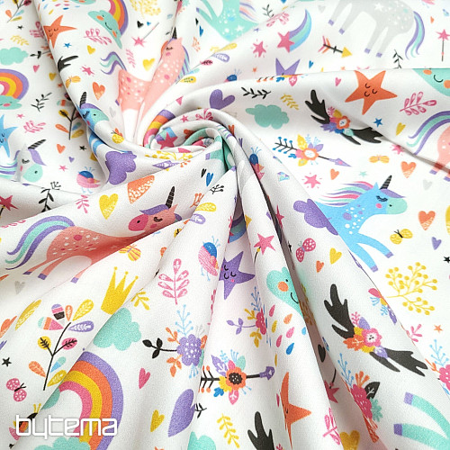 Children&#39;s cotton satin UNICORNS digital