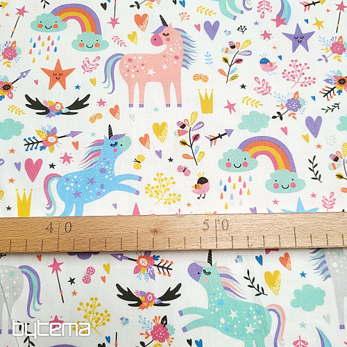Children&#39;s cotton satin UNICORNS digital