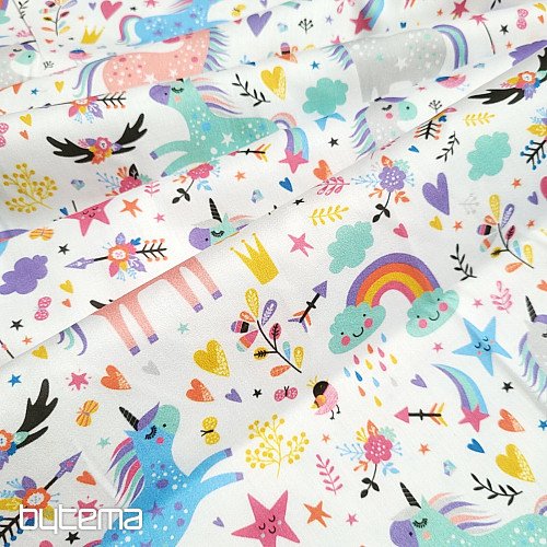 Children&#39;s cotton satin UNICORNS digital