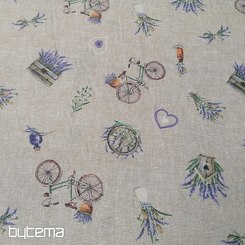 Decorative fabric LAVENDER BICYCLE 2