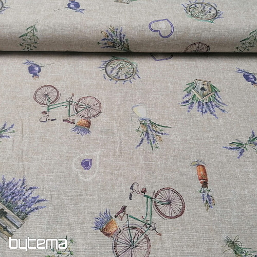 Decorative fabric LAVENDER BICYCLE 2