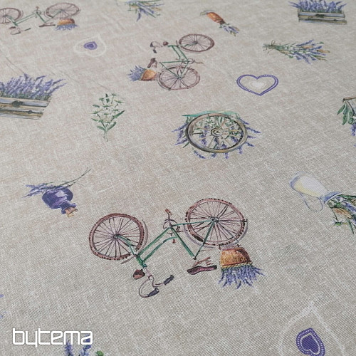 Decorative fabric LAVENDER BICYCLE 2