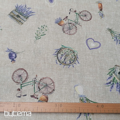 Decorative fabric LAVENDER BICYCLE 2