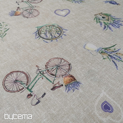 Decorative fabric LAVENDER BICYCLE 2