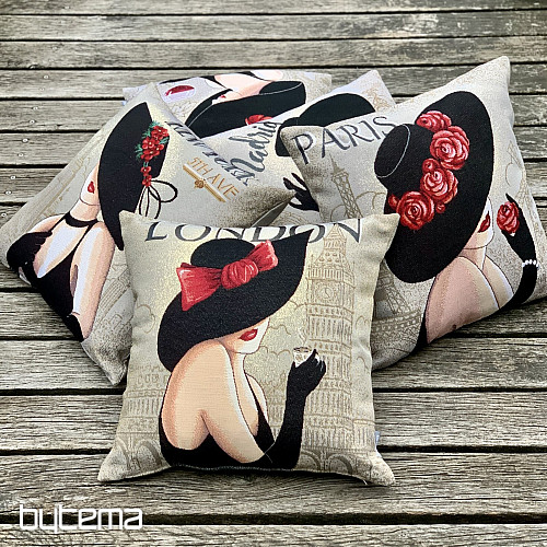 Tapestry cushion cover LADY LONDON