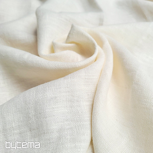 Linen fabric VERONE uni ivory