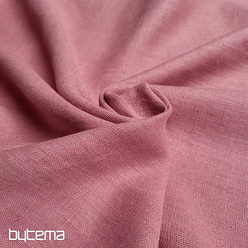 Linen fabric VERONE uni purple