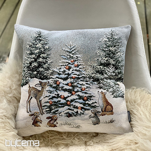 Christmas tapestry cover ANIMAL NEAR THE TREE