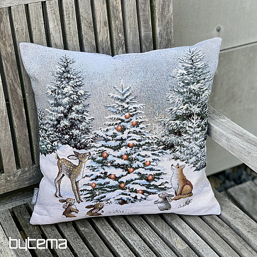 Christmas tapestry cover ANIMAL NEAR THE TREE