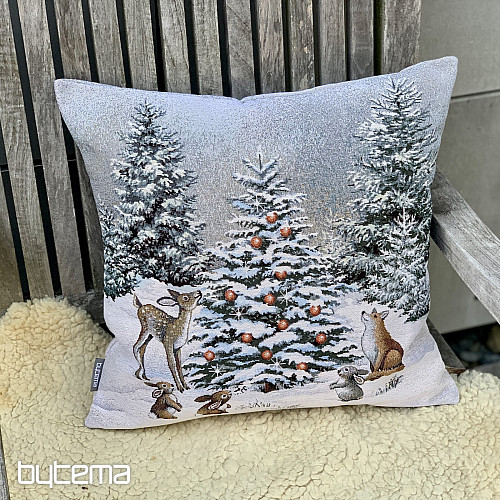 Christmas tapestry cover ANIMAL NEAR THE TREE