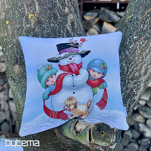 Christmas tapestry SNOWMAN WITH CHILDREN