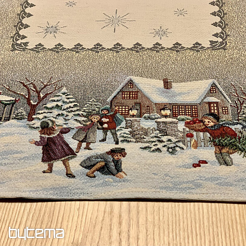 Tapestry tablecloth and scarf WINTER JOY