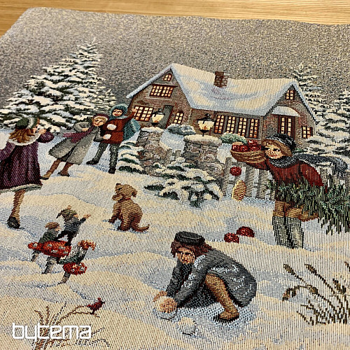 Tapestry tablecloth and scarf WINTER JOY