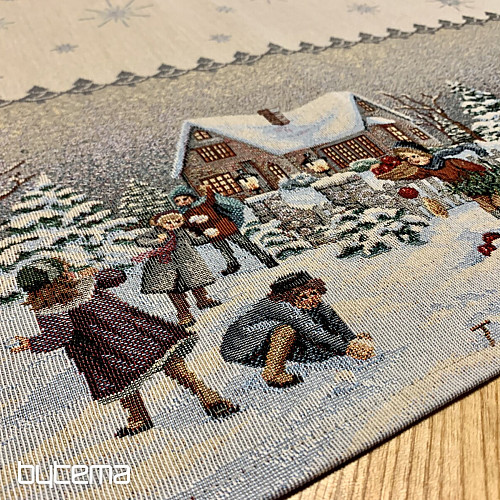 Tapestry tablecloth and scarf WINTER JOY
