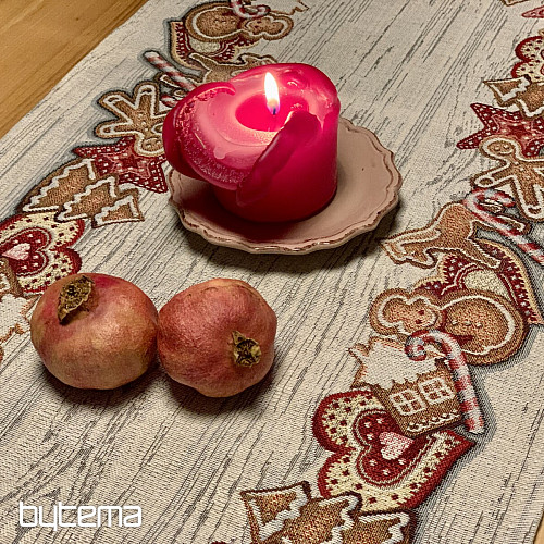 Tapestry tablecloth and scarf CHRISTMAS GINGERBREAD