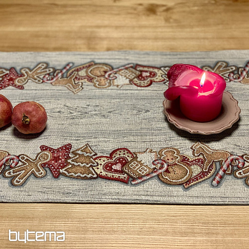 Tapestry tablecloth and scarf CHRISTMAS GINGERBREAD