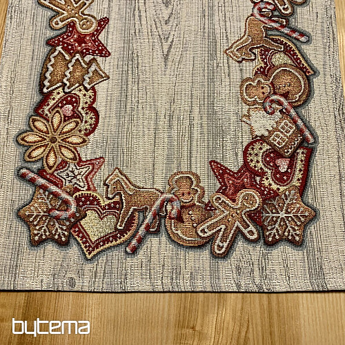 Tapestry tablecloth and scarf CHRISTMAS GINGERBREAD