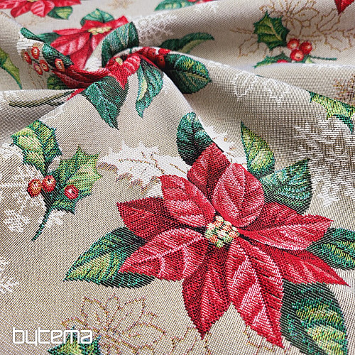 Tapestry fabric CHRISTMAS STAR red