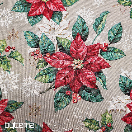 Tapestry fabric CHRISTMAS STAR red