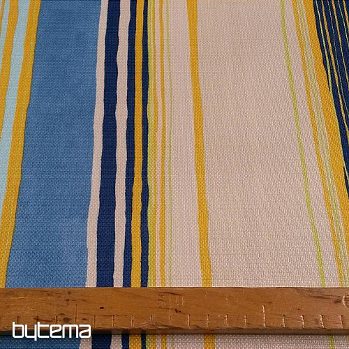 Decorative fabric Stripe blue-yellow 140 cm