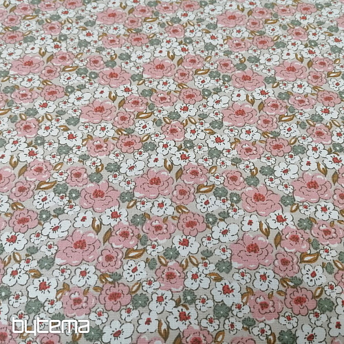 Cotton fabric KALMIA rose