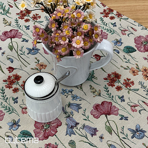 Tapestry tablecloth and scarf BLOOMING MEADOW