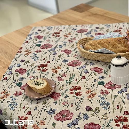 Tapestry tablecloth and scarf BLOOMING MEADOW