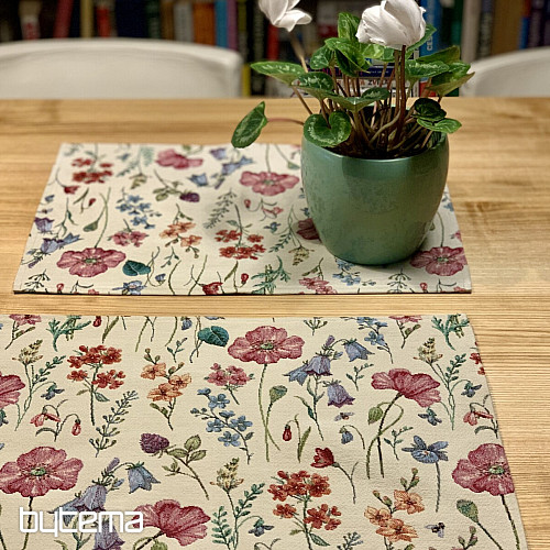 Tapestry tablecloth and scarf BLOOMING MEADOW