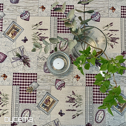Tapestry tablecloth and scarf Lavender Provence