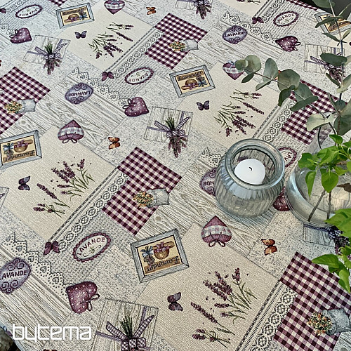 Tapestry tablecloth and scarf Lavender Provence