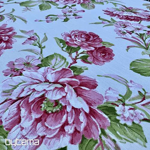 LAURA tablecloth - large pink flowers
