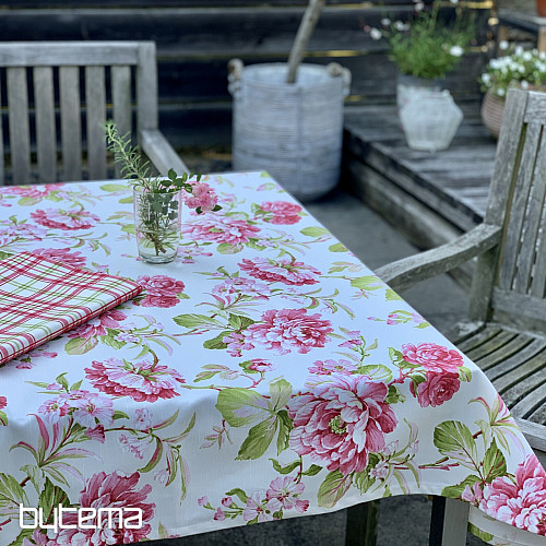 LAURA tablecloth - large pink flowers