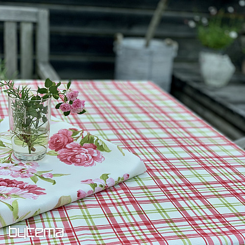 LAURA tablecloth - pink check
