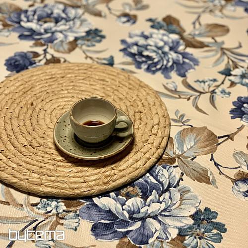 LAURA tablecloth - large blue flowers