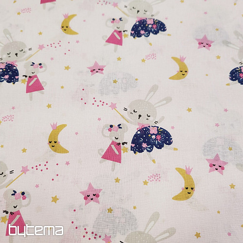 Cotton fabric PINK MICE