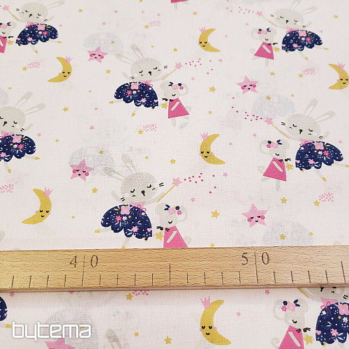 Cotton fabric PINK MICE