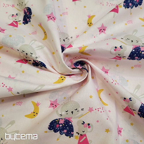 Cotton fabric PINK MICE