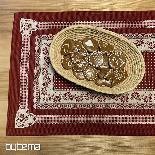 Tapestry tablecloth and shawl SELSKÁ JIZBA red