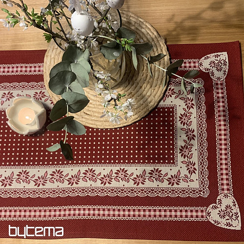 Tapestry tablecloth and shawl SELSKÁ JIZBA red