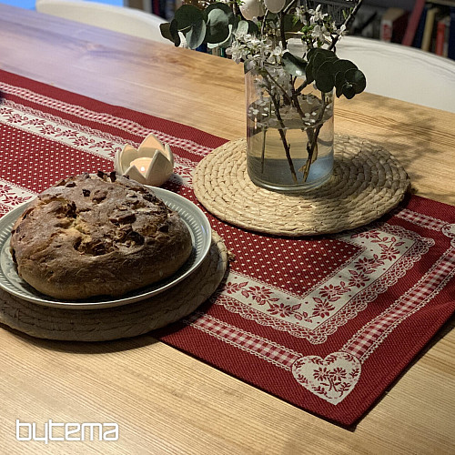 Tapestry tablecloth and shawl SELSKÁ JIZBA red
