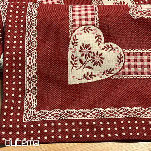 Tapestry tablecloth and shawl SELSKÁ JIZBA red