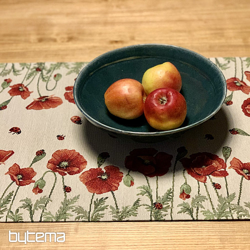 Tapestry tablecloth and scarf POPPIES