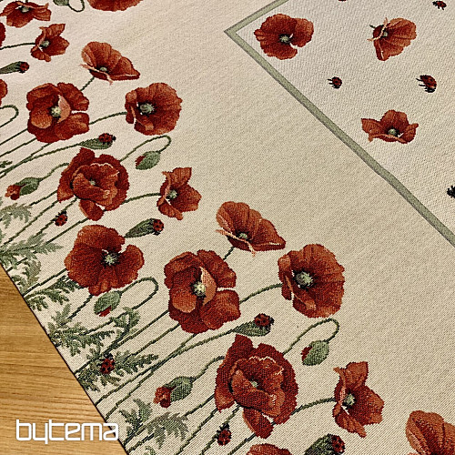 Tapestry tablecloth and scarf POPPIES