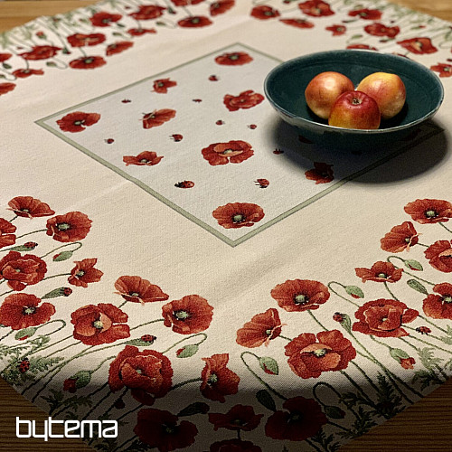 Tapestry tablecloth and scarf POPPIES