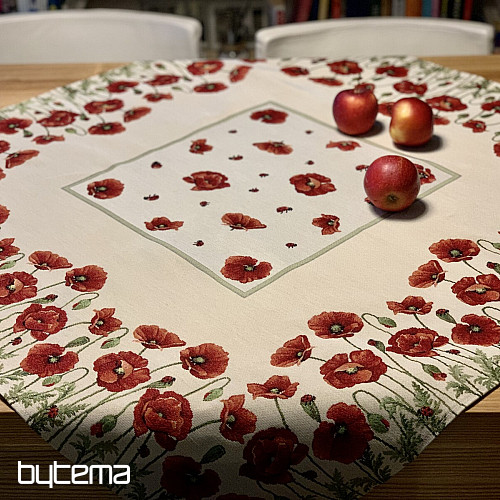 Tapestry tablecloth and scarf POPPIES