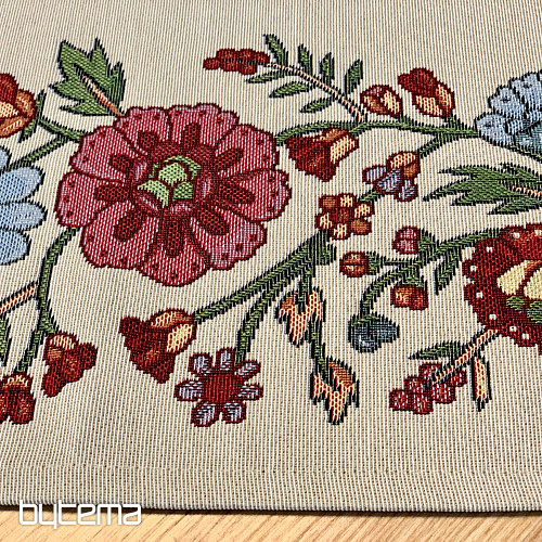 Tapestry tablecloth, scarf PAINTED FLOWERS