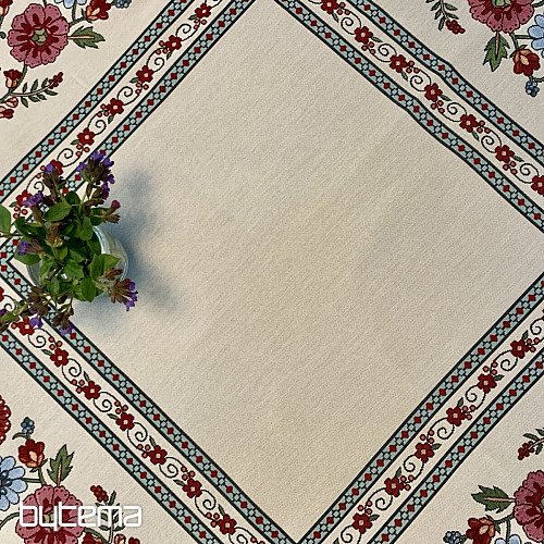 Tapestry tablecloth, scarf PAINTED FLOWERS