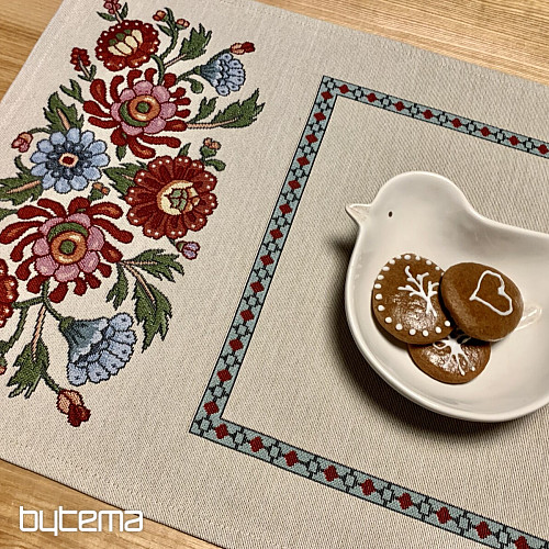 Tapestry tablecloth, scarf PAINTED FLOWERS