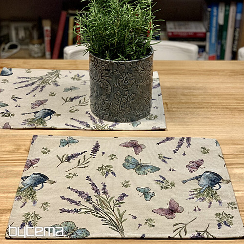 Tapestry tablecloth, Lavender scarf 5