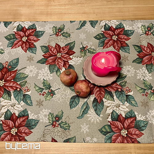 Tapestry tablecloth, scarf RED CHRISTMAS STAR
